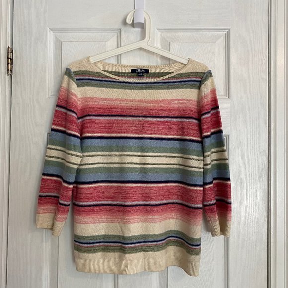Chaps Multi-Coloured Striped Knit Sweater - Picture 1 of 3